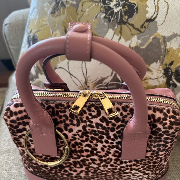 Vince Camuto Kime Tea Rose Leopard Print Handbag Calf Hair - Picture 7 of 16